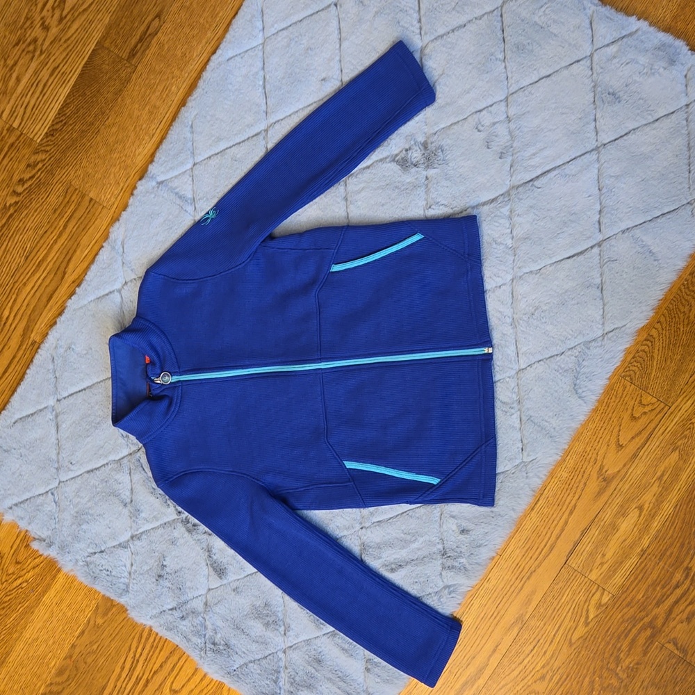 Spyder Purple Waffle Knit Full Zip Jacket, Girls Large, Great Condition